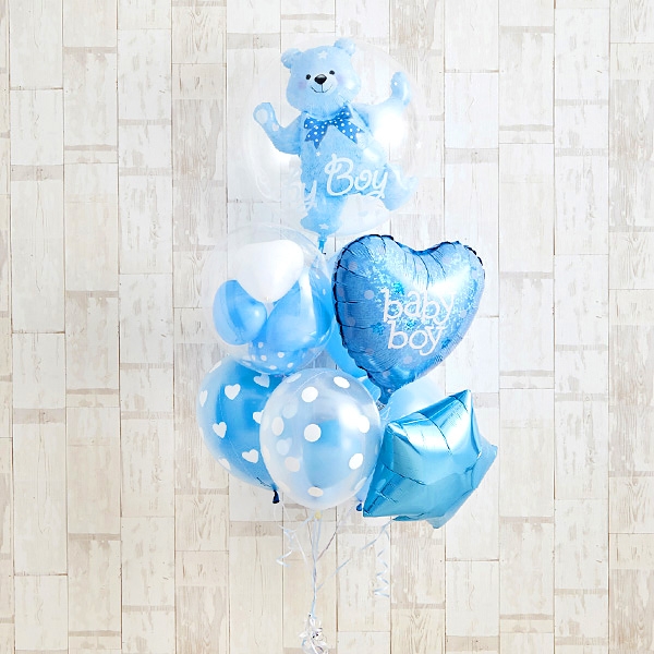 Floting Bear Blue Baby Shower